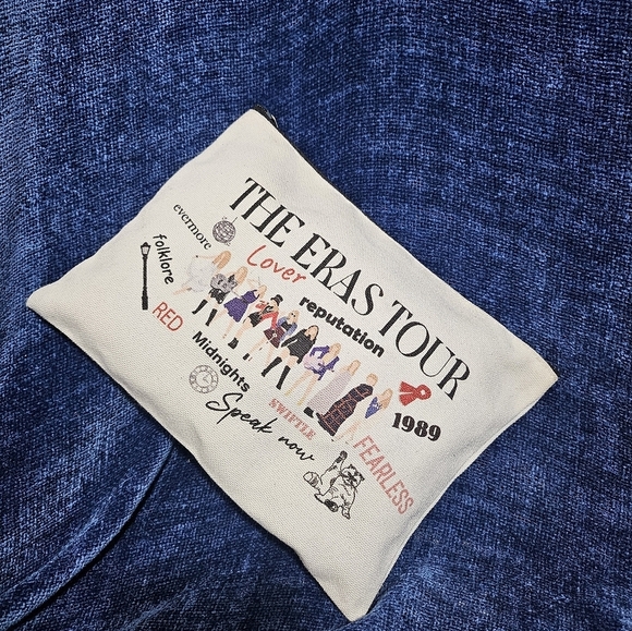 T Swift Eras Tour Pencil Pouch Cotton Canvas Zipper - Picture 4 of 6